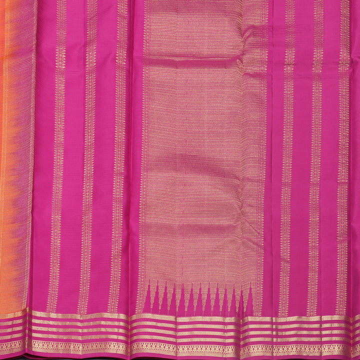 Hayagrivas Handloom Orangish-Pink Kanjivaram Silk Saree KBF500F3-2