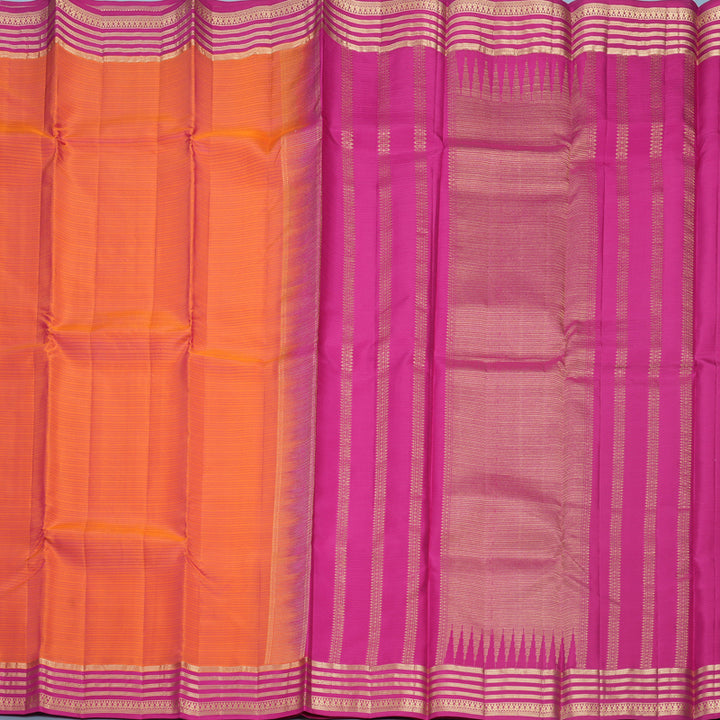 Hayagrivas Handloom Orangish-Pink Kanjivaram Silk Saree KBF500F3-2