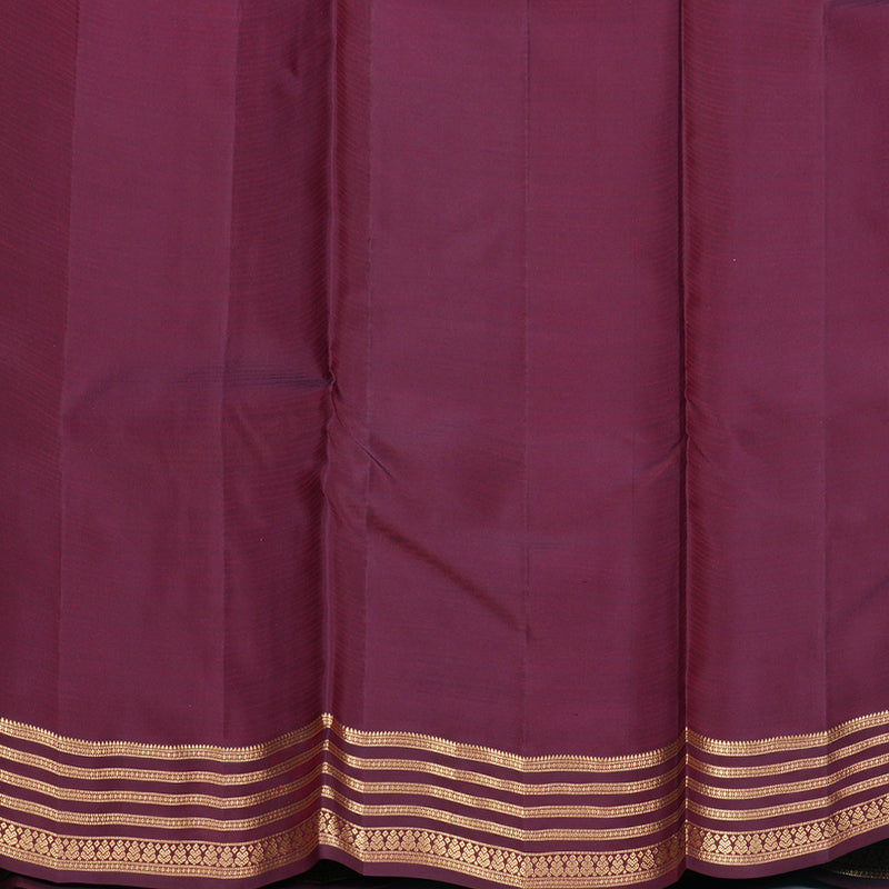Hayagrivas Handloom Rust Orange Kanjivaram Silk Saree with Burgundy Border KBF500F3-3