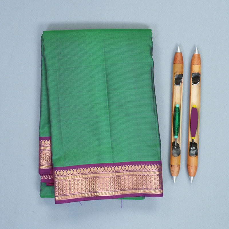 Hayagrivas Handloom Green (Shot Colour) Kanjivaram Silk Saree KBF503F3-7