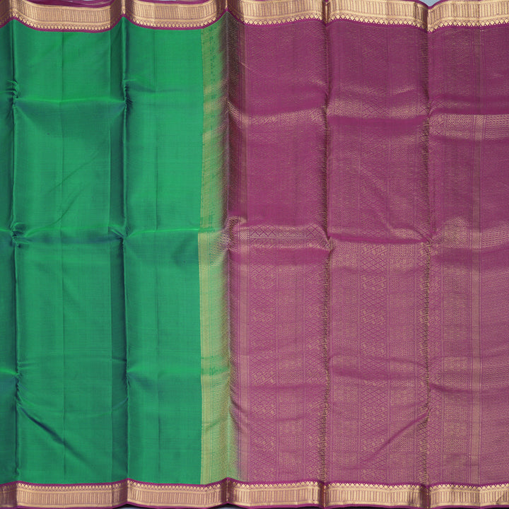 Hayagrivas Handloom Green (Shot Colour) Kanjivaram Silk Saree KBF503F3-7