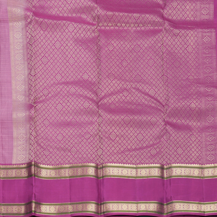 Hayagrivas Handloom Lotus Pink Kanjivaram Silk Saree with Vadamalli Purple Border KBF500F5-1
