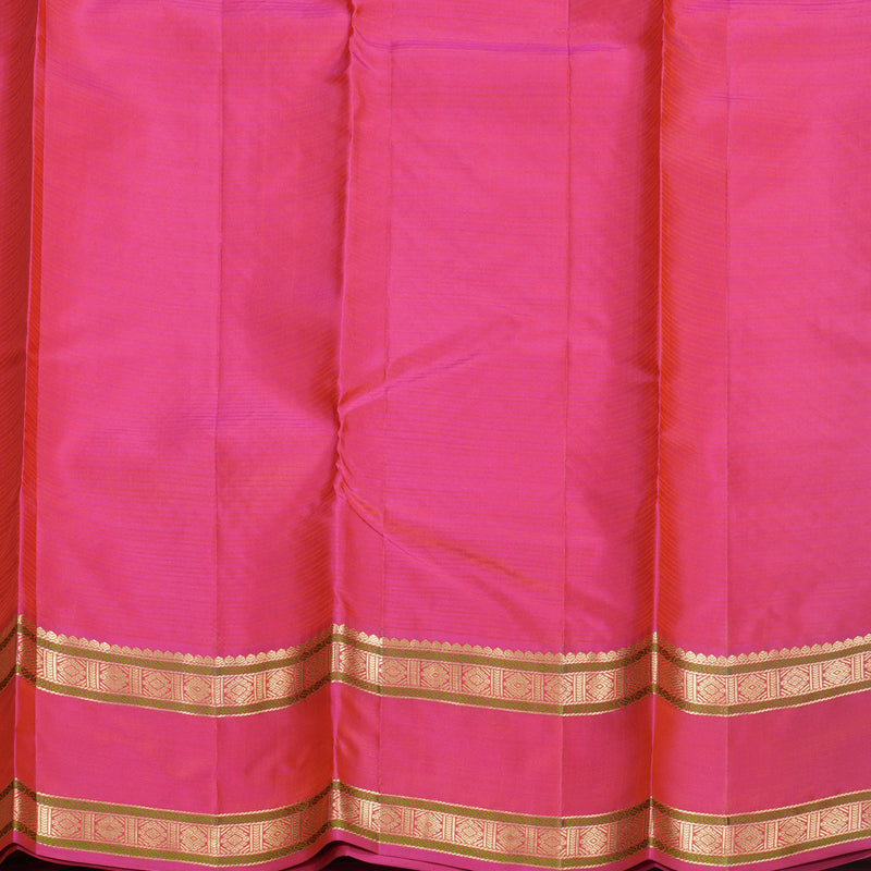 Hayagrivas Handloom Orange Kanjivaram Silk Saree with Pink Border KBF500F5-3