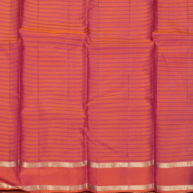 Hayagrivas Handloom Maroon Kanjivaram Silk Saree with Orange Border KBF500F6-1