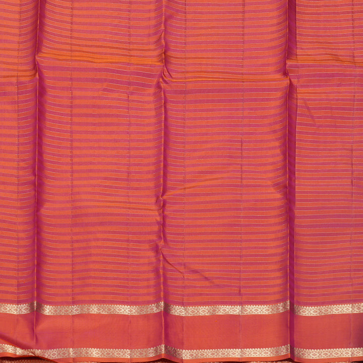 Hayagrivas Handloom Maroon Kanjivaram Silk Saree with Orange Border KBF500F6-1