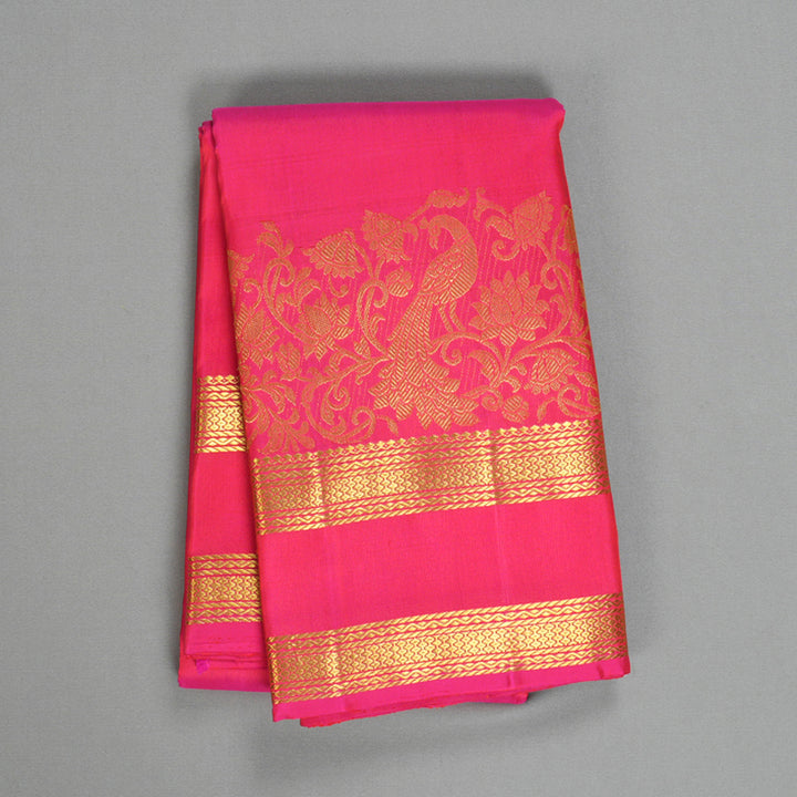 Hayagrivas Handloom Rani Pink Kanjivaram Silk Saree KBF502F1-1
