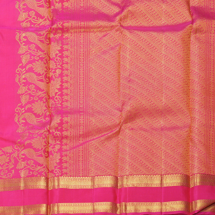 Hayagrivas Handloom Rani Pink Kanjivaram Silk Saree KBF502F1-1