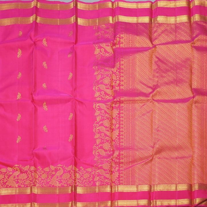 Hayagrivas Handloom Rani Pink Kanjivaram Silk Saree KBF502F1-1