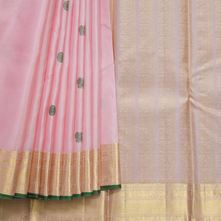 Hayagrivas Handloom Baby Pink Kanjivaram Silk Saree KBF502F2-1