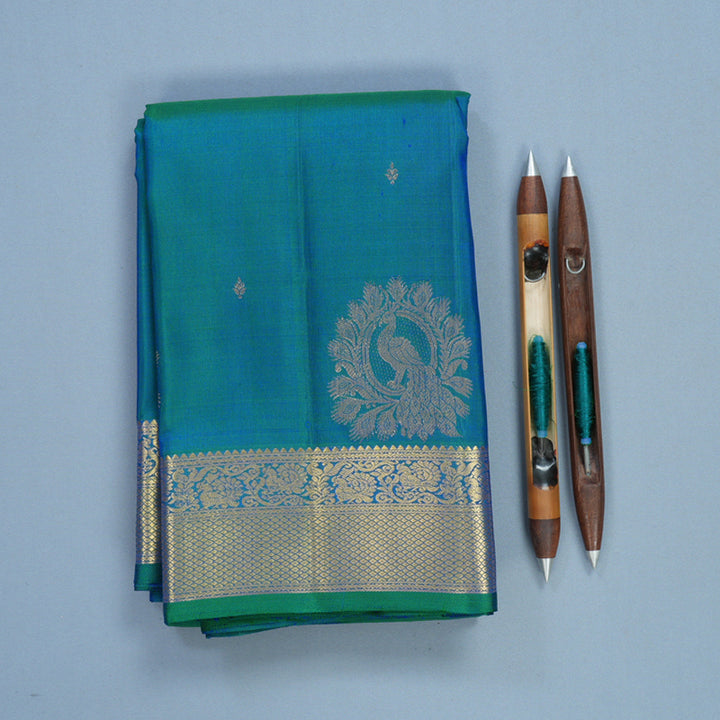 Hayagrivas Handloom Mayilkazhuthu Kanjivaram Silk Saree KBF502F4-5
