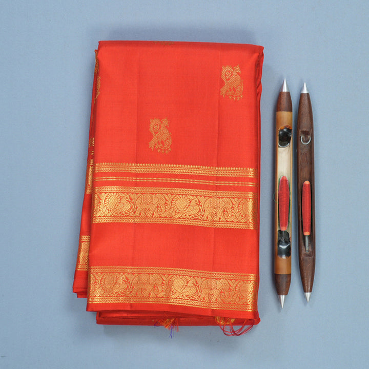Hayagrivas Handloom Red Kanjivaram Silk Saree KBF502F5-1