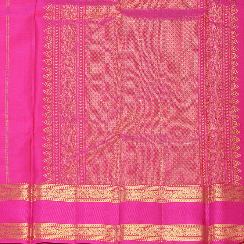 Hayagrivas Handloom Rani Pink Kanjivaram Silk Saree KBF502F6-2