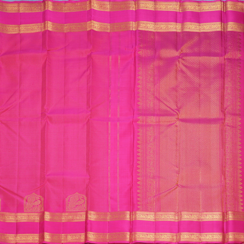 Hayagrivas Handloom Rani Pink Kanjivaram Silk Saree KBF502F6-2