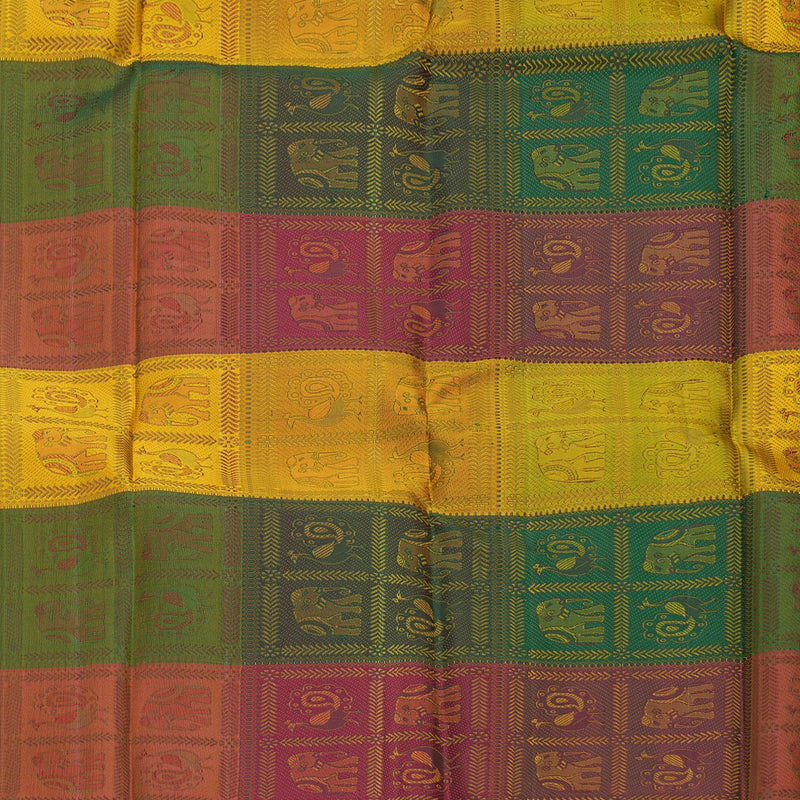 Hayagrivas Handloom Purplish-Blue Kanjivaram Silk Saree KBF503F4-1