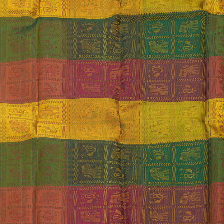 Hayagrivas Handloom Purplish-Blue Kanjivaram Silk Saree KBF503F4-1