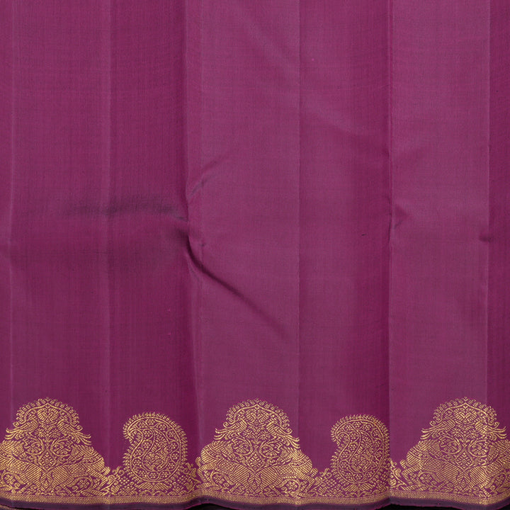 Hayagrivas Handloom Silver Grey Kanjivaram Silk Saree with Turning Border KBF504F2-1