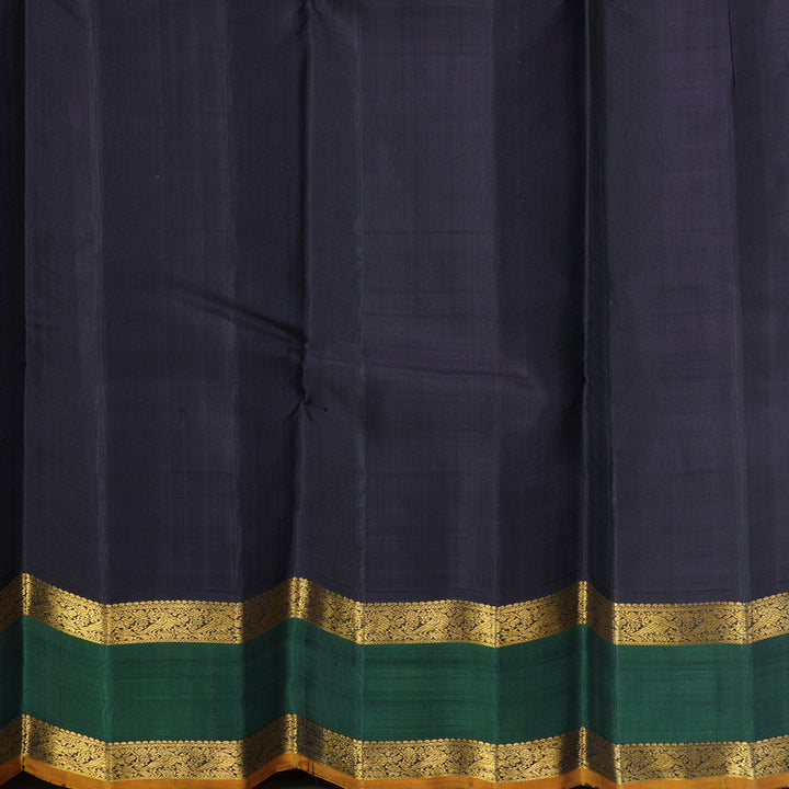 Hayagrivas Handloom Baby Pink &amp; Cream Checks Kanjivaram Silk Saree with Bottle Green Border KBF505F2-1