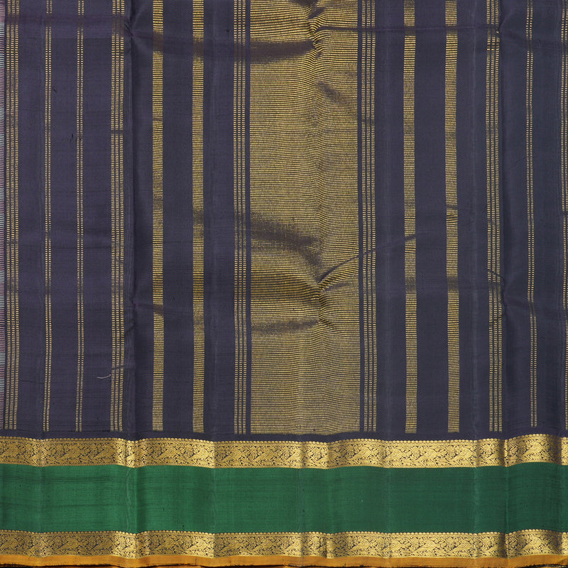 Hayagrivas Handloom Baby Pink &amp; Cream Checks Kanjivaram Silk Saree with Bottle Green Border KBF505F2-1