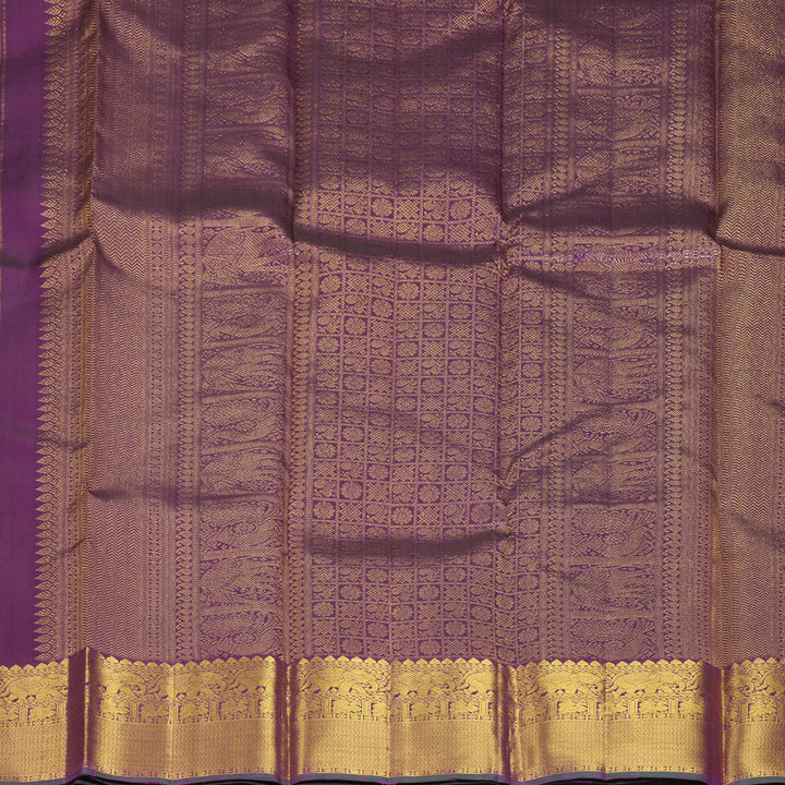 Hayagrivas Handloom Purple Kanjivaram Silk Saree KBF505F6-1