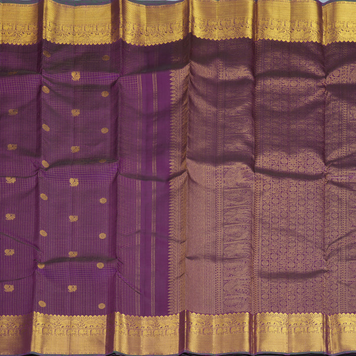 Hayagrivas Handloom Purple Kanjivaram Silk Saree KBF505F6-1