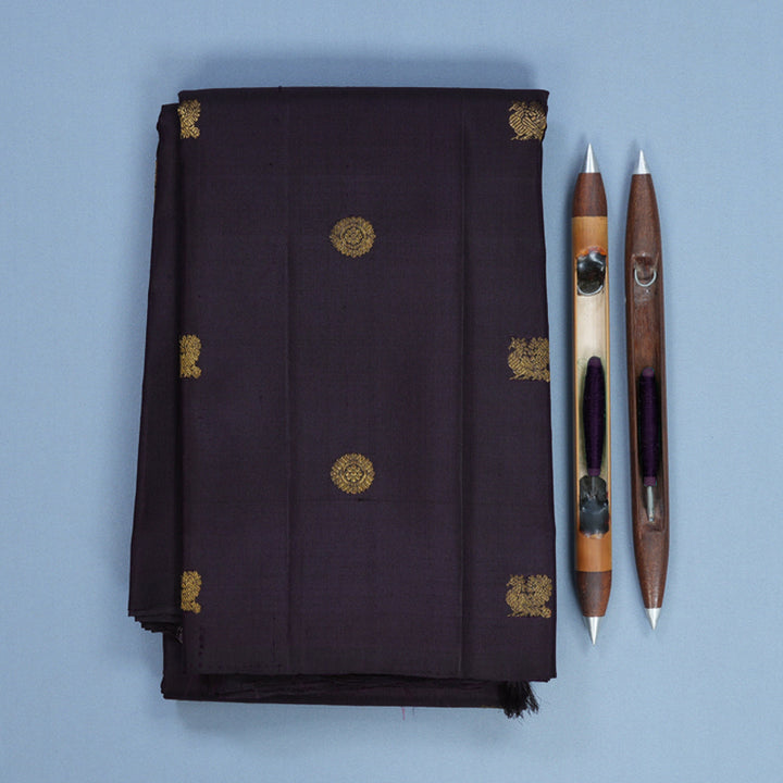 Hayagrivas Handloom Deep Jamun Kanjivaram Silk Saree KBF505F7-1