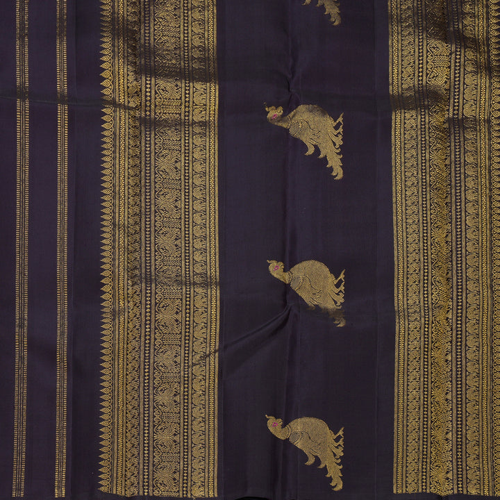 Hayagrivas Handloom Deep Jamun Kanjivaram Silk Saree KBF505F7-1