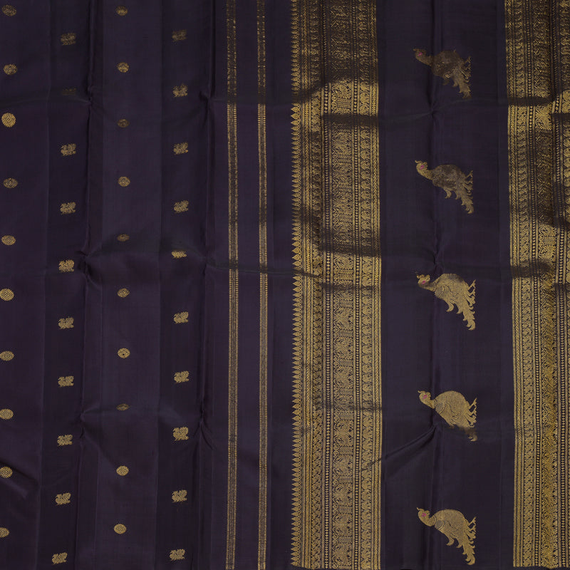 Hayagrivas Handloom Deep Jamun Kanjivaram Silk Saree KBF505F7-1