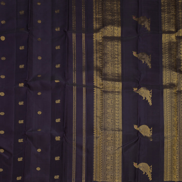 Hayagrivas Handloom Deep Jamun Kanjivaram Silk Saree KBF505F7-1