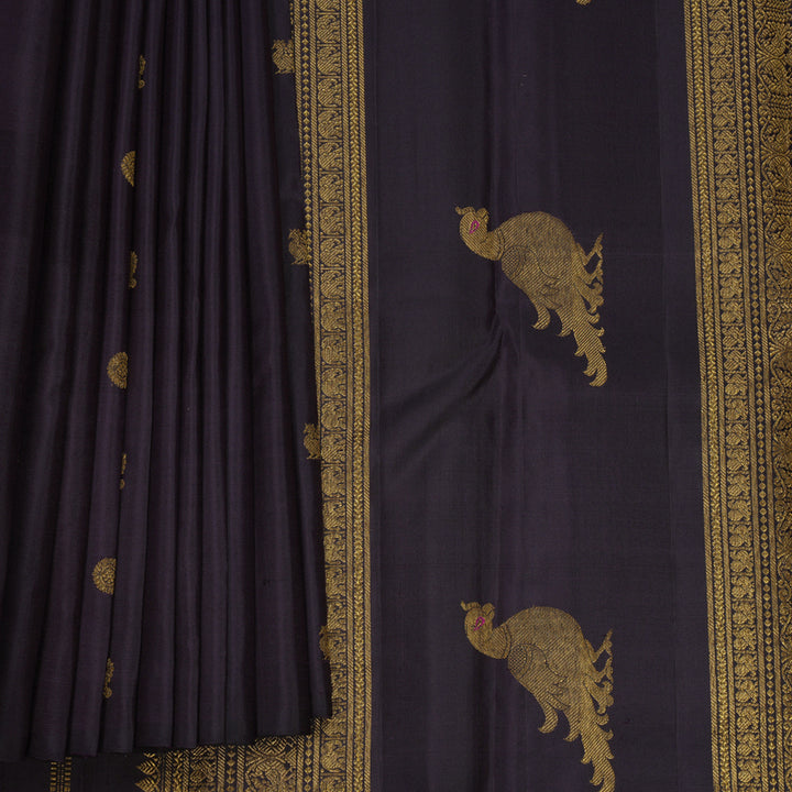 Hayagrivas Handloom Deep Jamun Kanjivaram Silk Saree KBF505F7-1