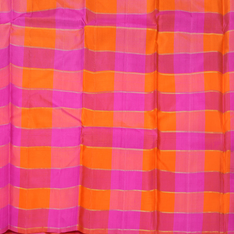Hayagrivas Handloom Multicolour Checks Kanjivaram Silk Saree KBF505F8-1