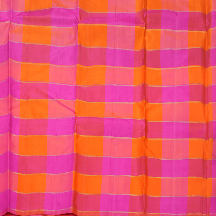 Hayagrivas Handloom Multicolour Checks Kanjivaram Silk Saree KBF505F8-1