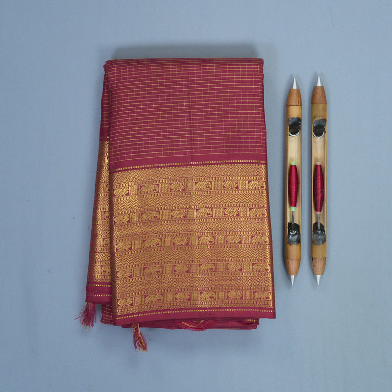 Hayagrivas Handloom Maroon Kanjivaram Silk Saree KBF507F2-1
