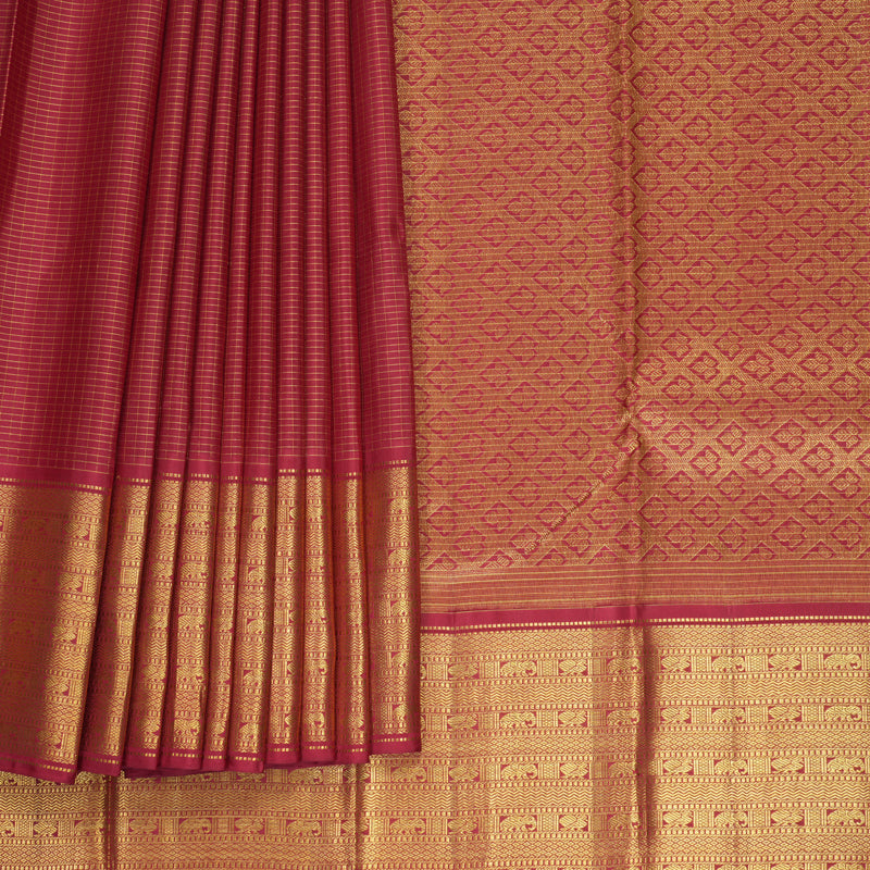 Hayagrivas Handloom Maroon Kanjivaram Silk Saree KBF507F2-1