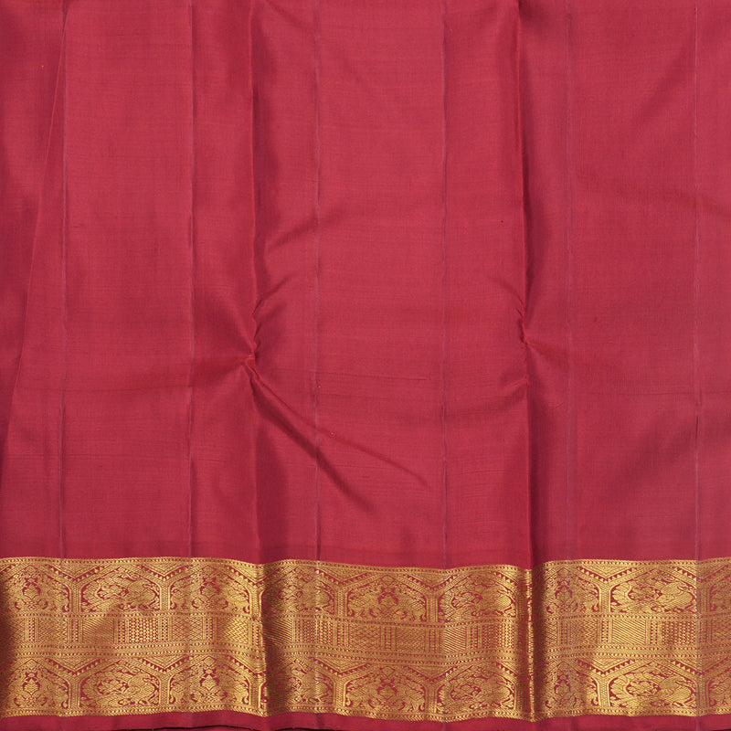 Hayagrivas Handloom Mambazham Orange Kanjivaram Silk Saree with Ganga Jamuna Border KBF508F1-1