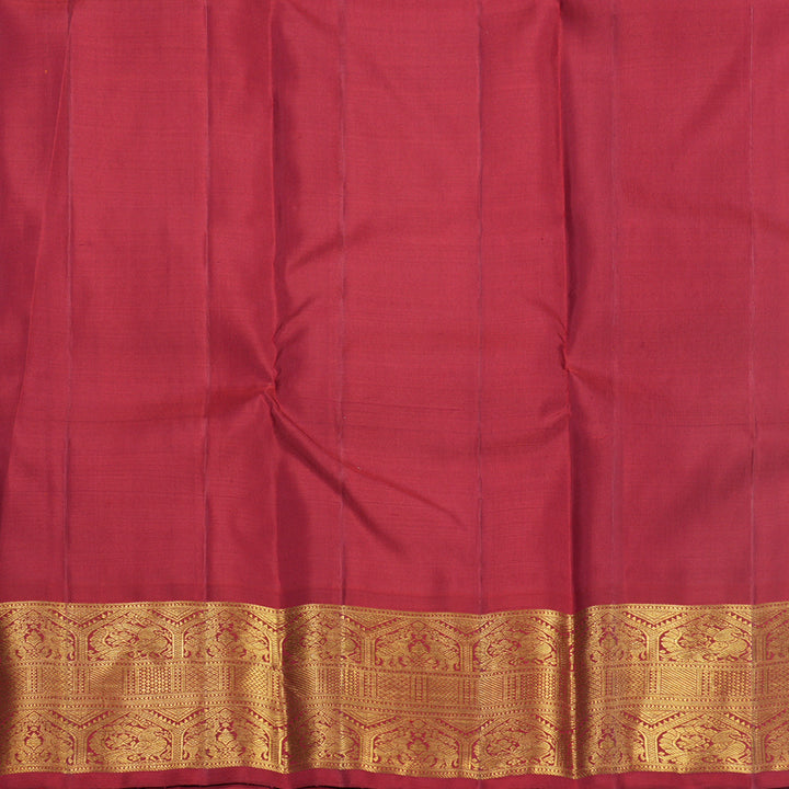 Hayagrivas Handloom Mambazham Orange Kanjivaram Silk Saree with Ganga Jamuna Border KBF508F1-1