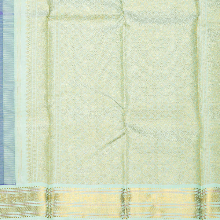 Hayagrivas Handloom Purple Kanjivaram Silk Saree with Pista Green Border KBF509F4-2