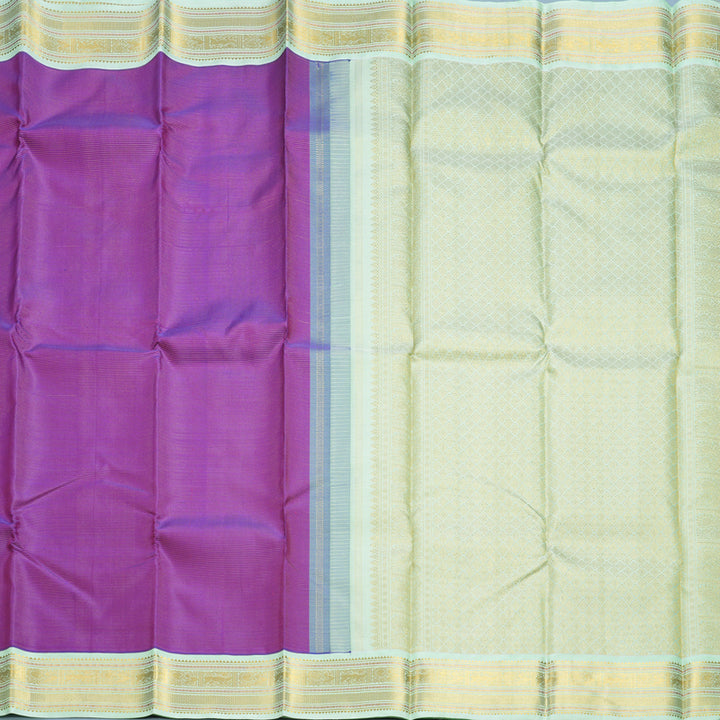 Hayagrivas Handloom Purple Kanjivaram Silk Saree with Pista Green Border KBF509F4-2