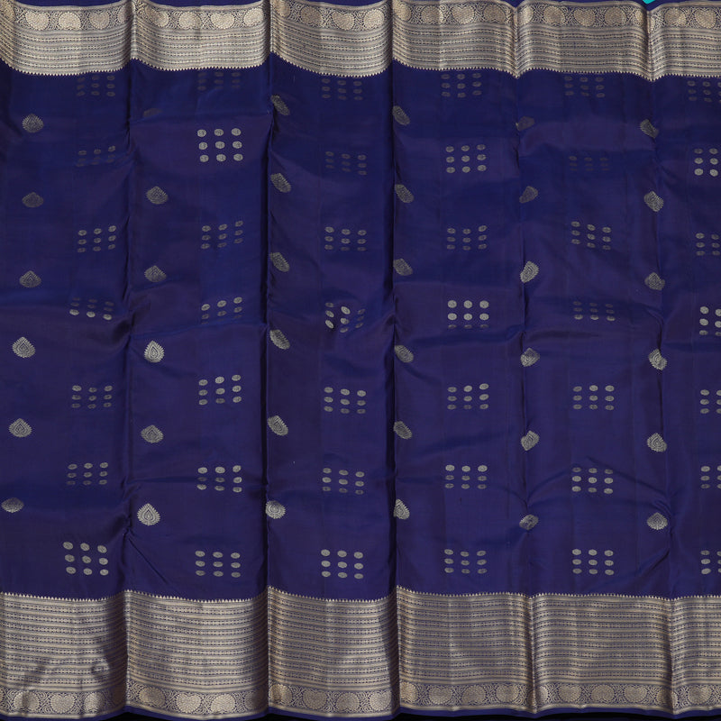 Hayagrivas Handloom Midnight Blue Kanjivaram Silk Saree KBF50D11-6