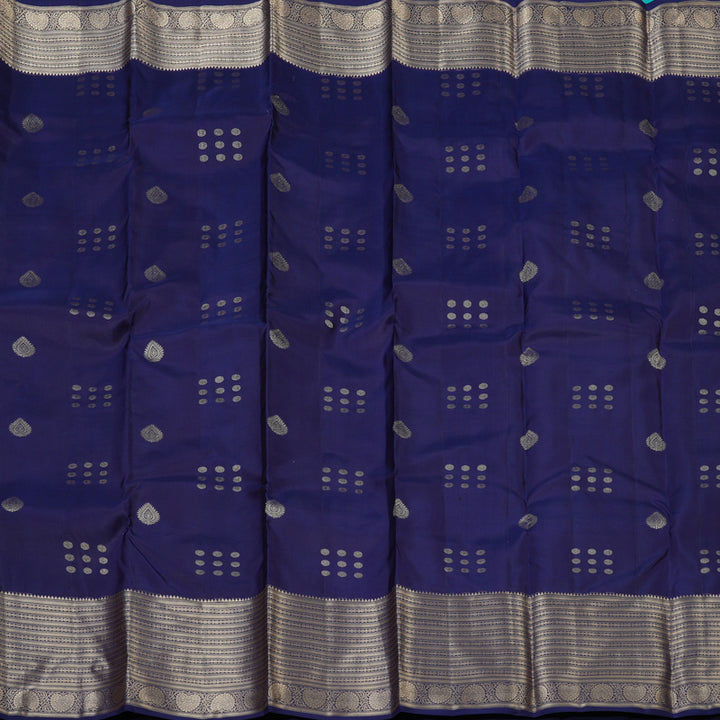 Hayagrivas Handloom Midnight Blue Kanjivaram Silk Saree KBF50D11-6