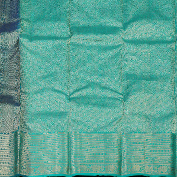 Hayagrivas Handloom Midnight Blue Kanjivaram Silk Saree KBF50D11-6