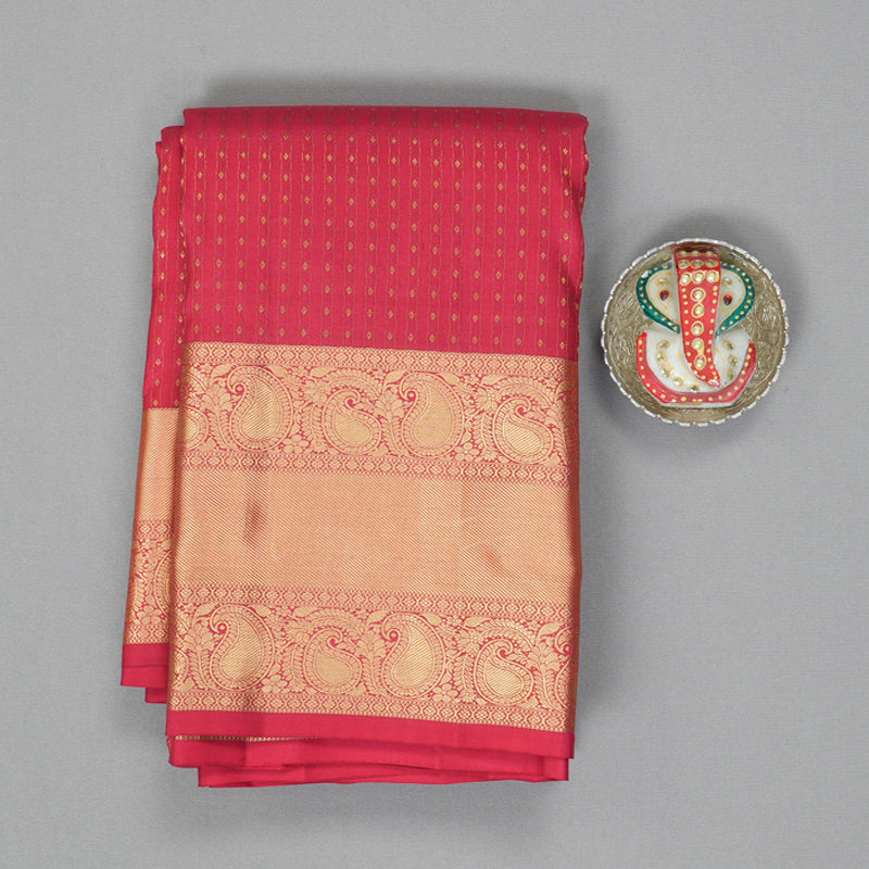 Hayagrivas Handloom Reddish-Pink Kanjivaram Silk Saree KBF50D14-3