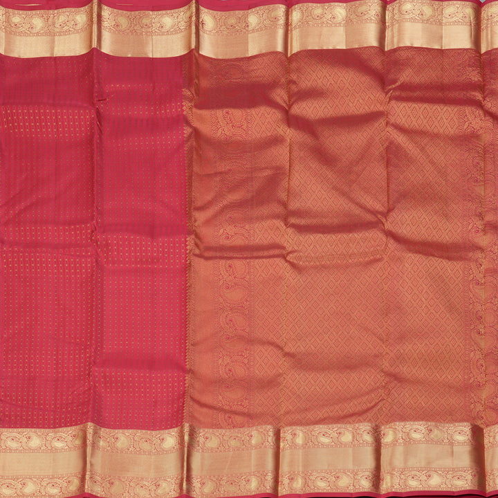 Hayagrivas Handloom Reddish-Pink Kanjivaram Silk Saree KBF50D14-3