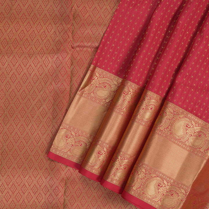 Hayagrivas Handloom Reddish-Pink Kanjivaram Silk Saree KBF50D14-3