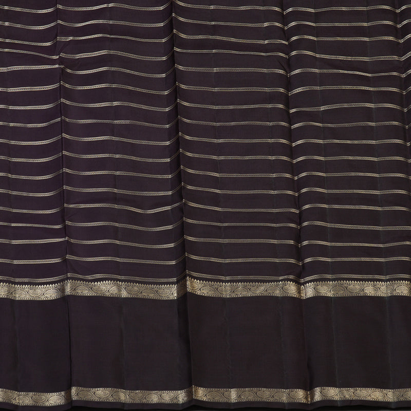 Hayagrivas Handloom Greyish-Blue Kanjivaram Silk Saree with Plum Purple Border KBF50D15-5