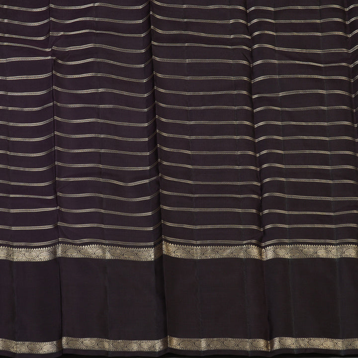 Hayagrivas Handloom Greyish-Blue Kanjivaram Silk Saree with Plum Purple Border KBF50D15-5