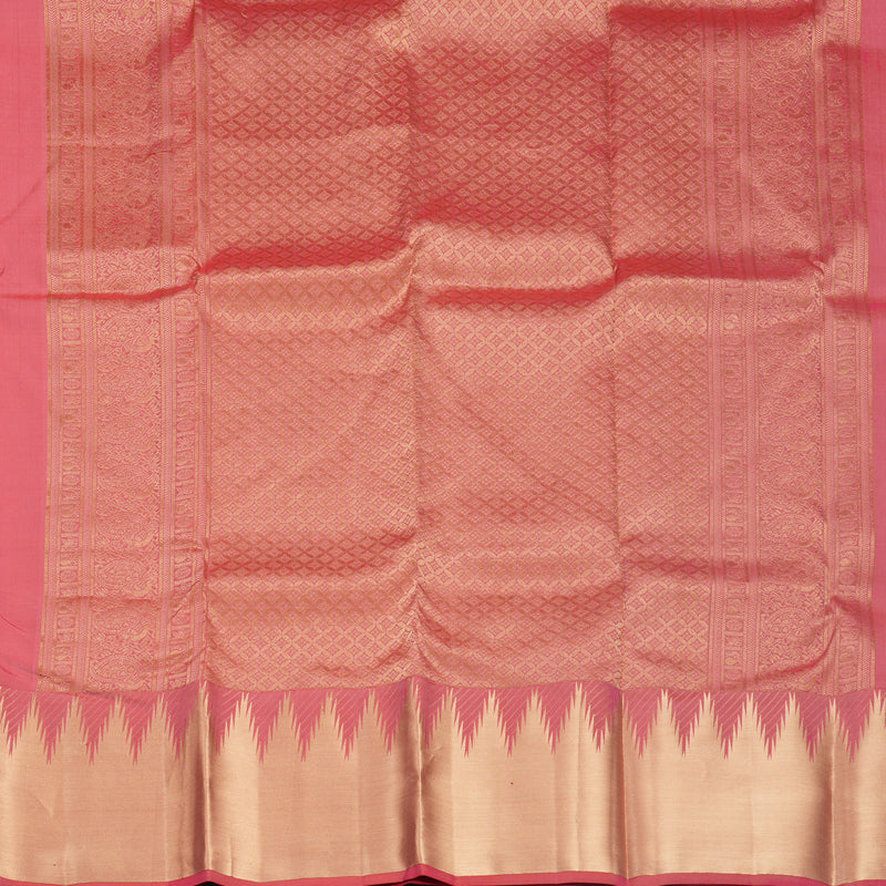 Hayagrivas Handloom Pink Kanjivaram Silk Saree KBF50D17-1