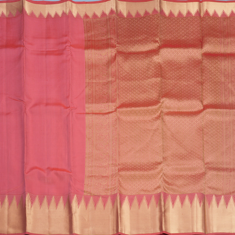 Hayagrivas Handloom Pink Kanjivaram Silk Saree KBF50D17-1
