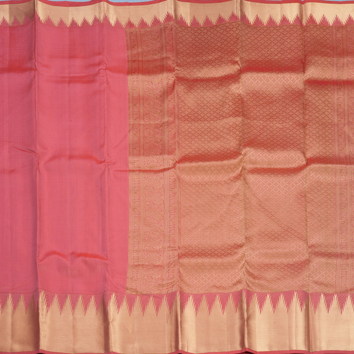Hayagrivas Handloom Pink Kanjivaram Silk Saree KBF50D17-1