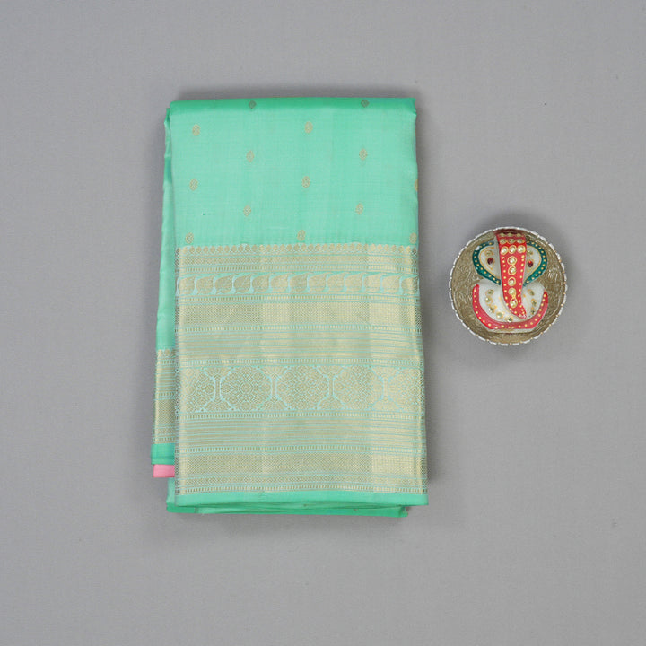 Hayagrivas Handloom Pastel Green Kanjivaram Silk Saree KBF50D18-4