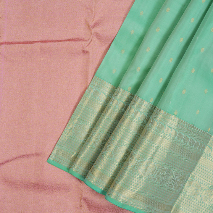 Hayagrivas Handloom Pastel Green Kanjivaram Silk Saree KBF50D18-4